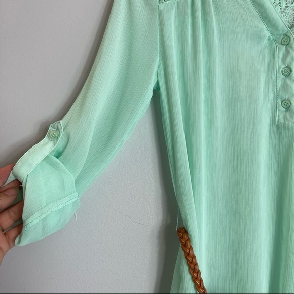 Mossimo Supply Co. XS Teal Belted Peasant Tunic NWT - Picture 5 of 13